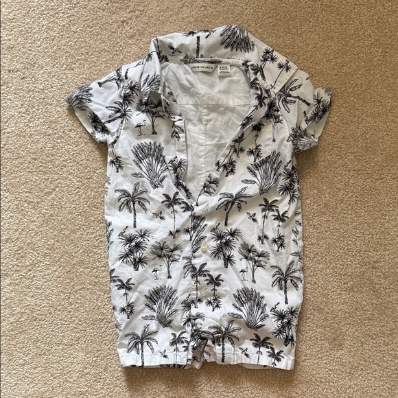 Janie and Jack Other - Janie and Jack Black and White Palm Print Romper